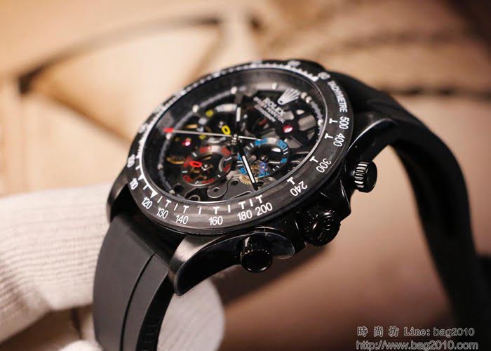 ROLEX勞力士 迪通拿Rolex Daytona 第一款碳纖維縷空機械 夜光功能 男士腕表  wssb4846